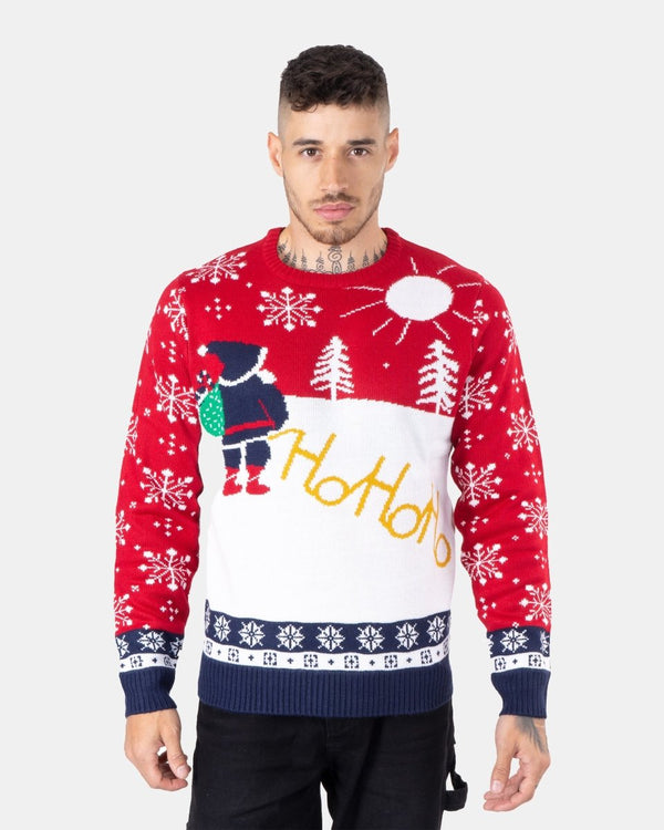 noroze Red Ho Ho Santa Printed Jumper