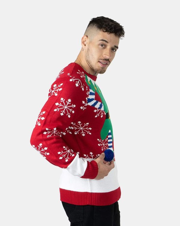 Noroze Red Knitted Long Sleeves Sweater