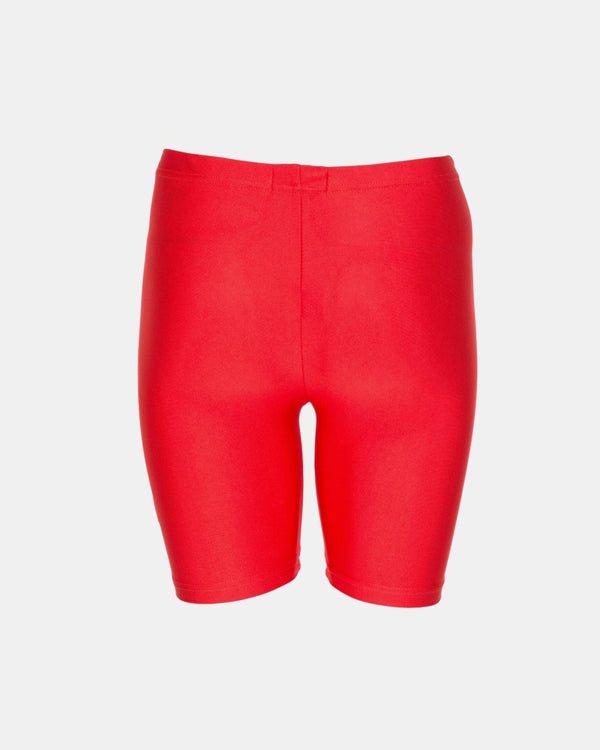Noroze Red Shiny Nylon Lycra Shorts: