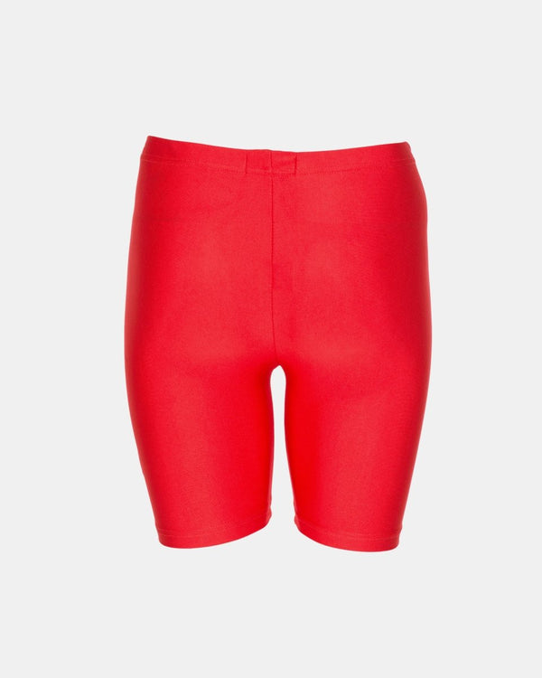 noroze Red Shiny Nylon Lycra Shorts:
