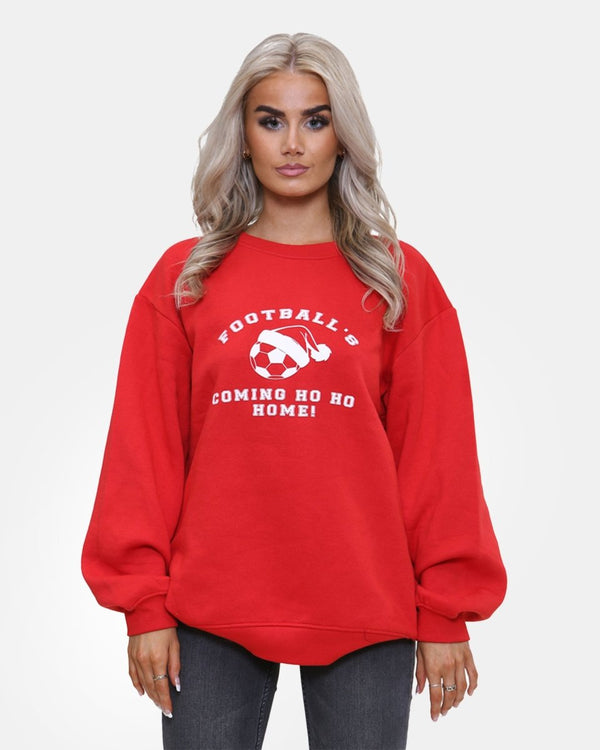noroze Red Women Football's Christmas Jumpers