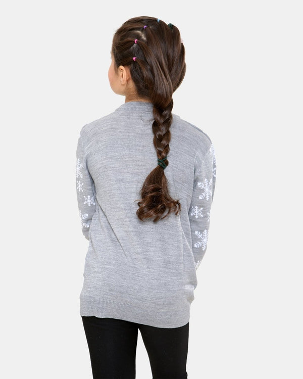Noroze Reindeer Grey Girls Christmas Jumper