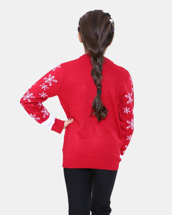 Noroze Reindeer Red Girls Christmas Jumper