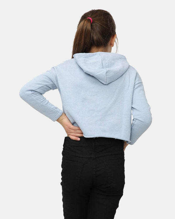 Noroze Ripped Dusk Blue Girl's Long-Sleeve Hoodie