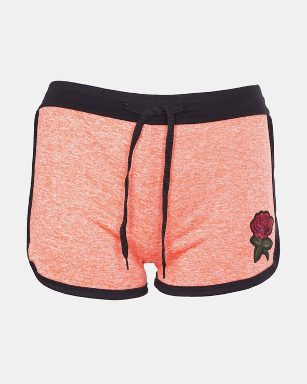 noroze Rose Print- Coral Fleck Summer Kids Short