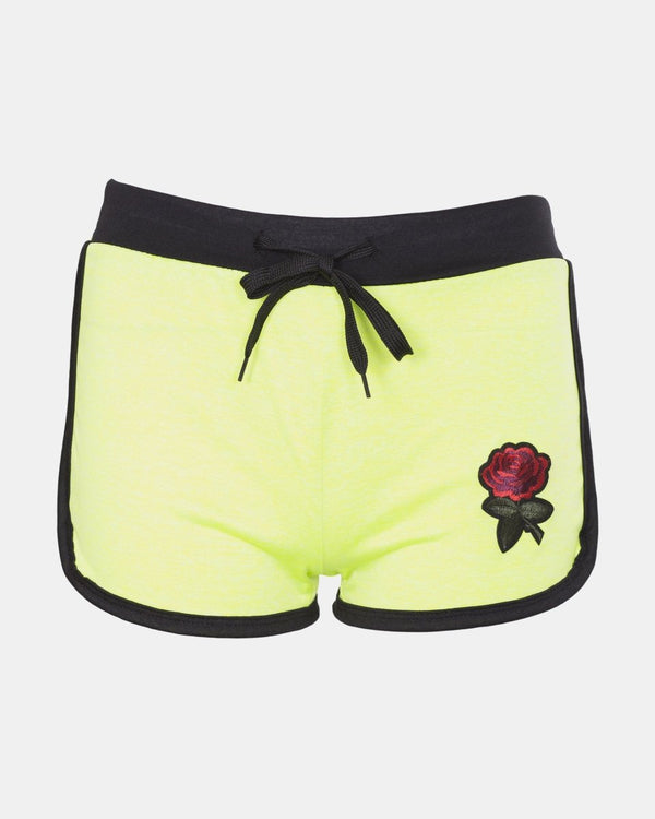 noroze Rose Print- Lime Camouflage Summer Shorts