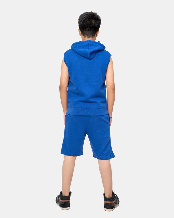 Noroze Royal Blue Boys Gilet Sleeveless Hoodie