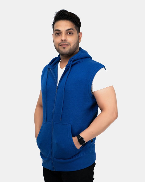 Noroze Royal Blue Casual Zip-Up Men's Hoodie