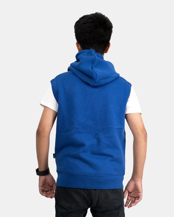 Noroze Royal Blue Kid's Sleeveless Casual Hoodie