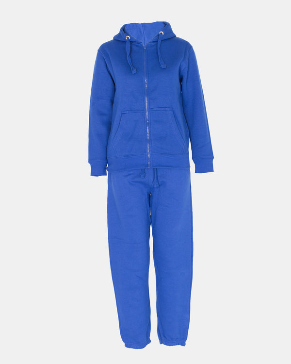 noroze Royal Blue Kids Plain Hooded Tracksuit
