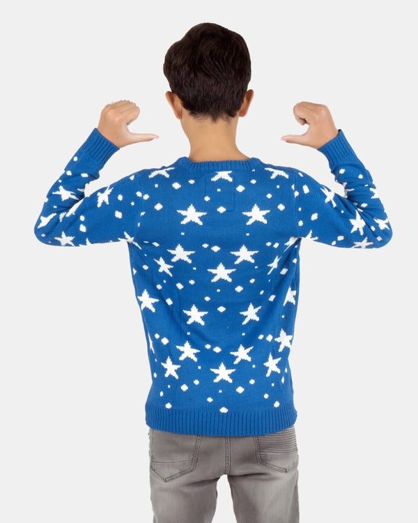 Noroze Royal Blue Roarsome Christmas T- Rex Jumper