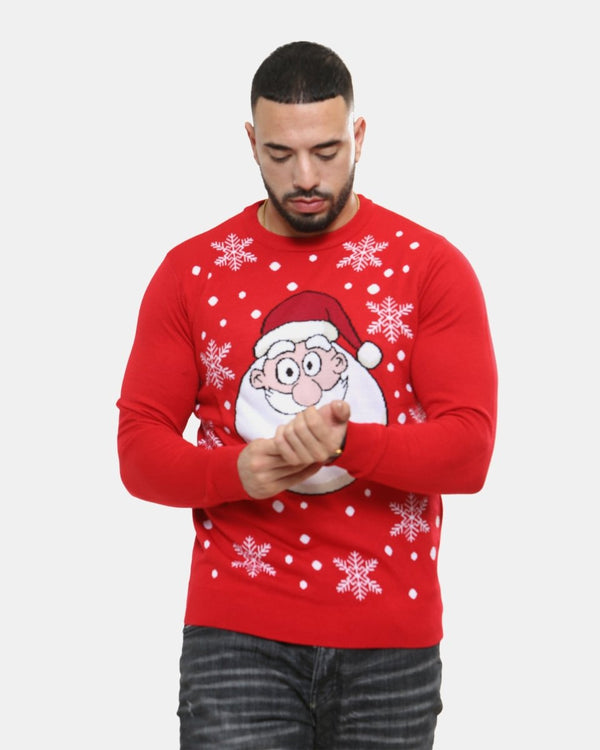 Noroze Santa Head Red Festive Jumper