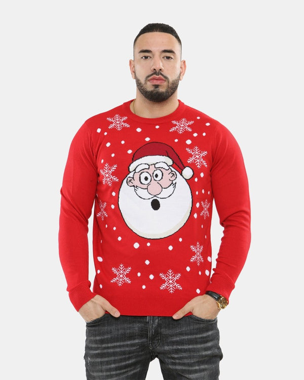 noroze Santa Head Red Festive Jumper