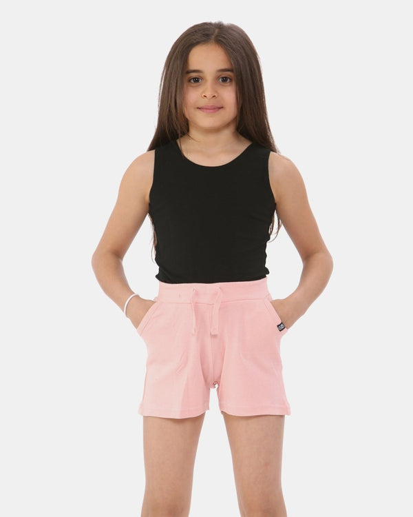 noroze Shell Pink Casual Summer Plain Shorts