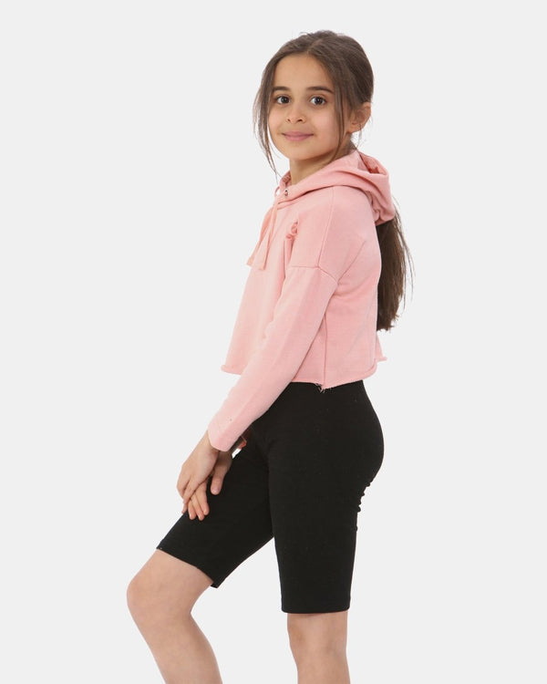 Noroze Shell Pink Girl's Long-Sleeve Hoodie