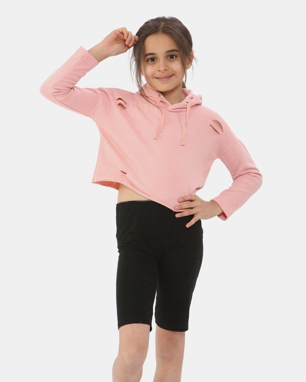noroze Shell Pink Girl's Long-Sleeve Hoodie