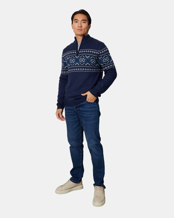 Noroze Snowman Mens Navy Christmas Jumper