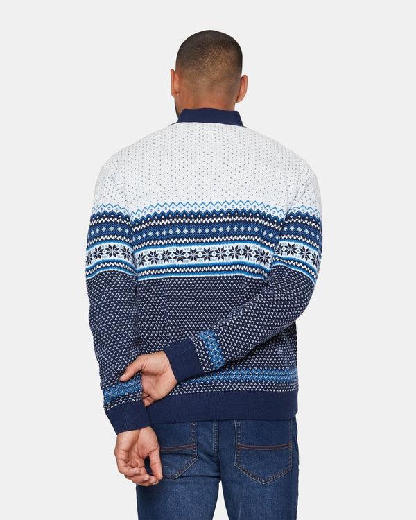 Noroze Stag Navy Chunky Knit Christmas Jumper