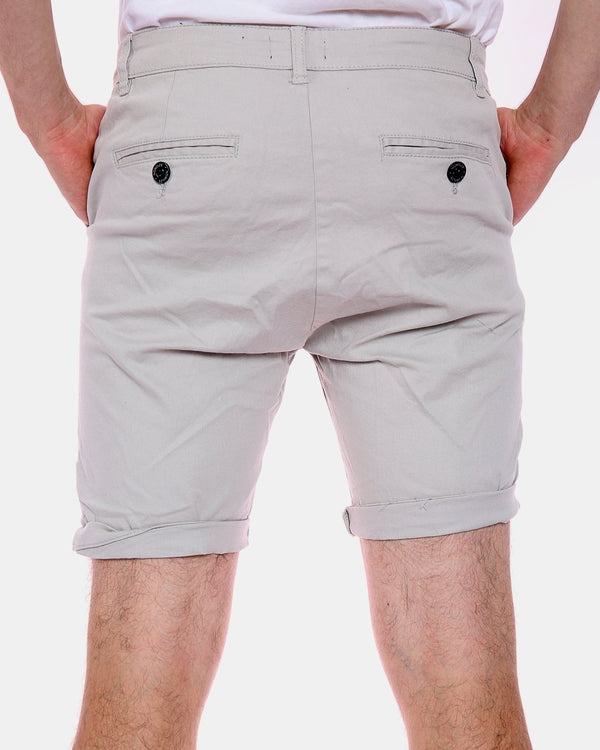 Noroze Stone Casual Turnup Cotton Shorts