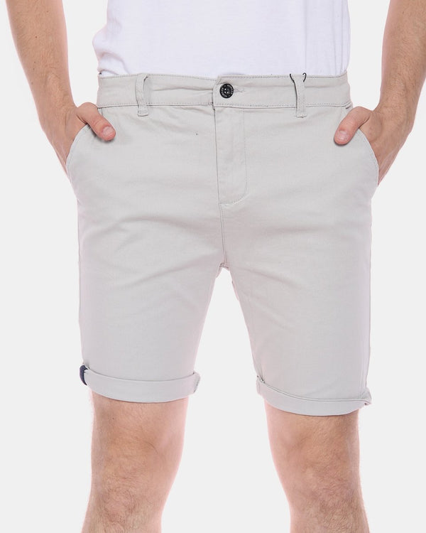 Noroze Stone Casual Turnup Cotton Shorts