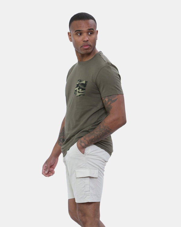 Noroze Stone Mens Combat Canvas Chino Shorts