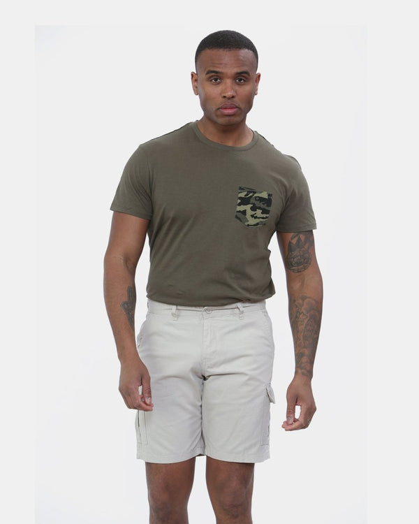 noroze Stone Mens Combat Canvas Chino Shorts