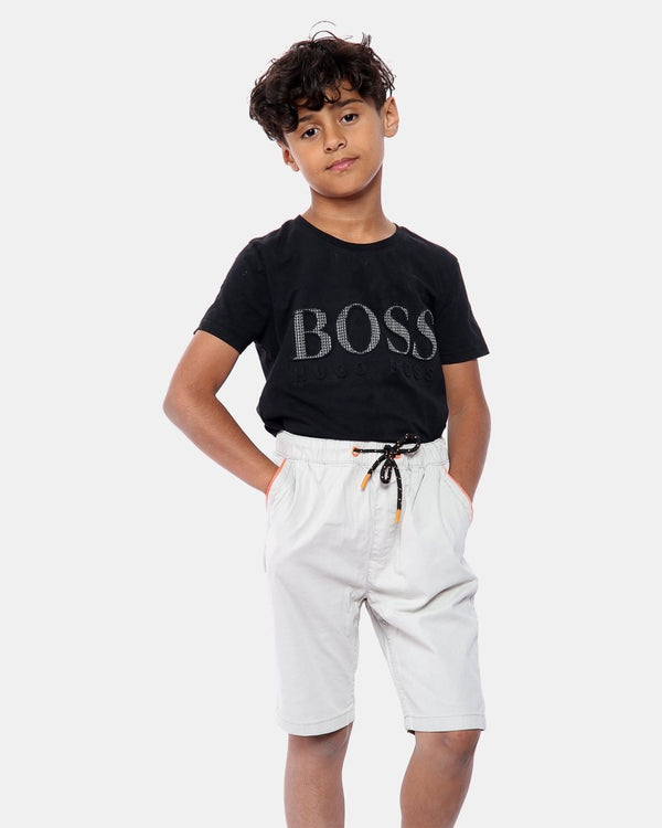 noroze Stone Plain Cotton Drawstring Short