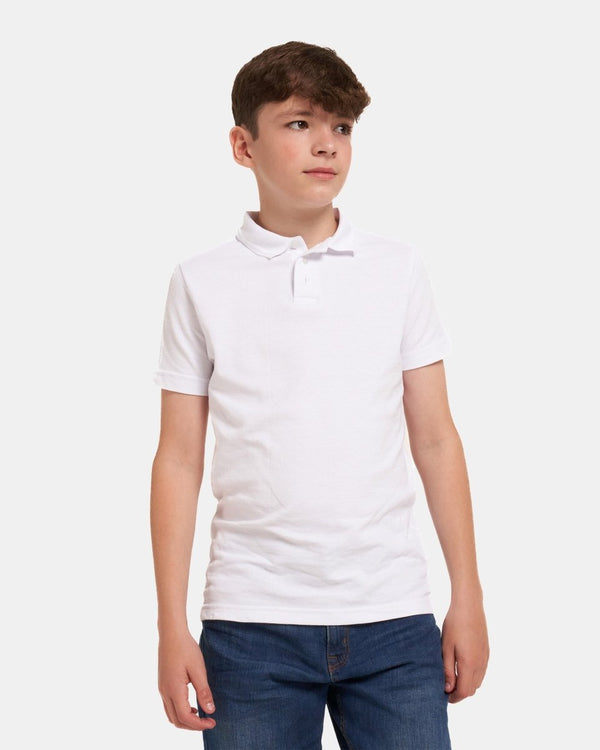 Noroze White Kids Plain Polo Shirt