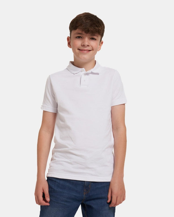 noroze White Kids Plain Polo Shirt