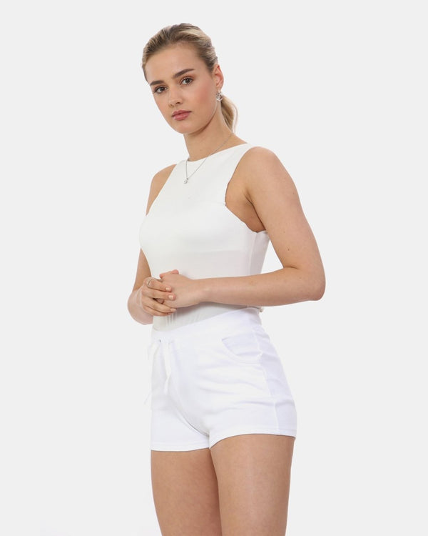 Noroze White Womens Cotton Shorts
