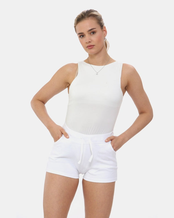 noroze White Womens Cotton Shorts