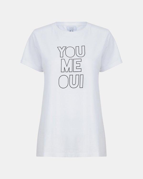 noroze White Womens You Me Oui Printed T-Shirt