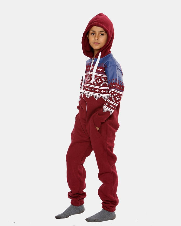 Noroze Wine Kids Aztec Hooded Onesie