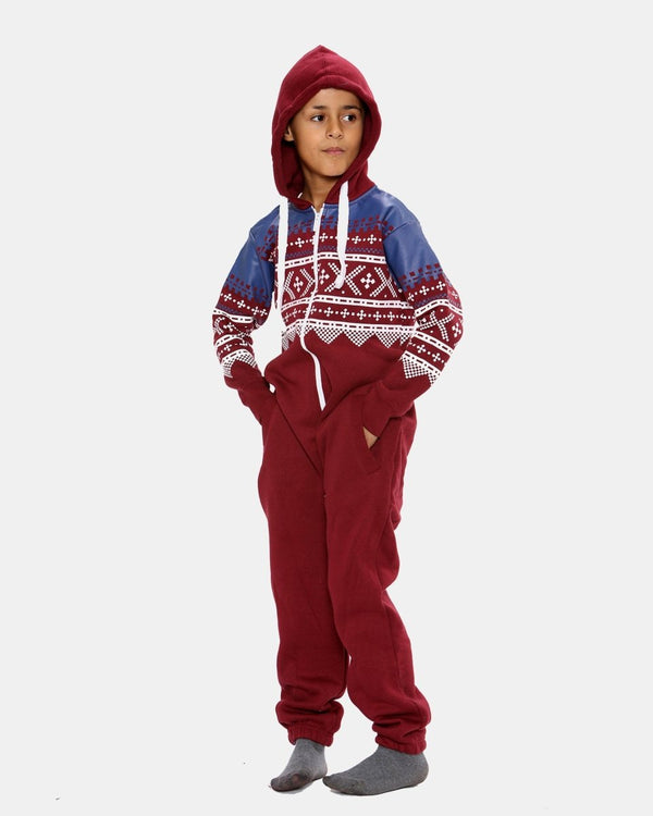 Noroze Wine Kids Aztec Hooded Onesie