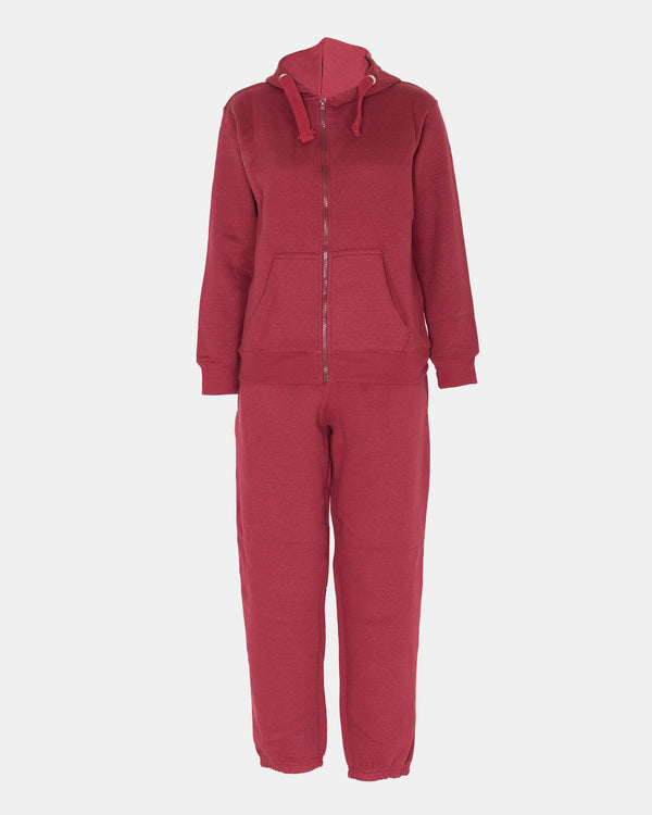 noroze Wine Kids Plain Hooded Tracksuit