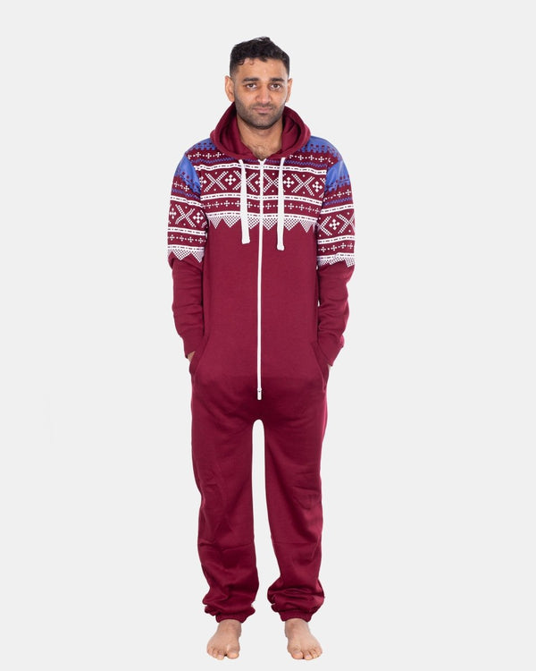 Noroze Wine Stylish Aztec Mens Onesie