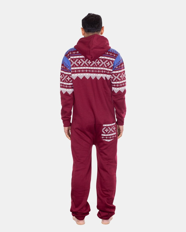 Noroze Wine Stylish Aztec Mens Onesie