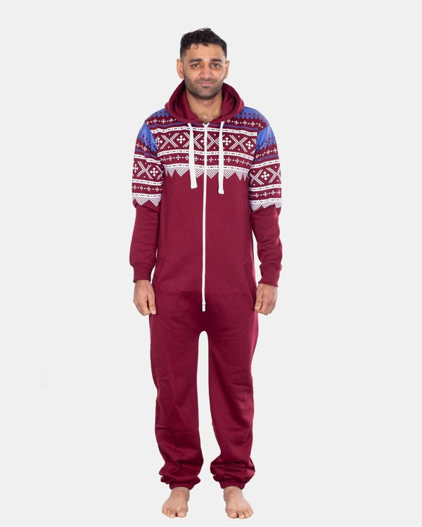 noroze Wine Stylish Aztec Mens Onesie