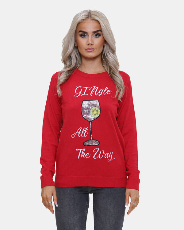 Noroze Women Gingle Red Christmas Jumper