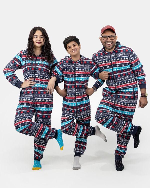 Noroze Women Navy Christmas Onesie Set