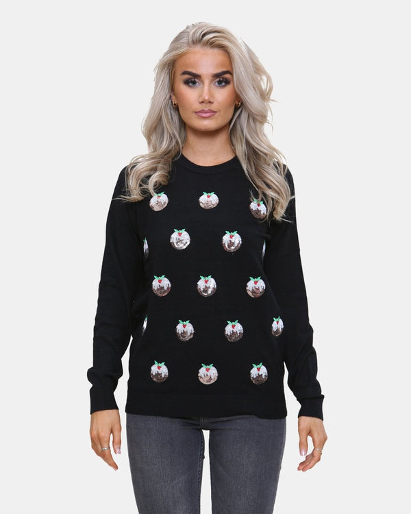Noroze Women Pudding Black Christmas Jumper