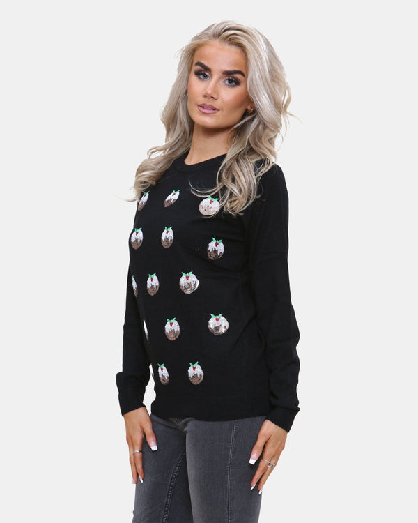 Noroze Women Pudding Black Christmas Jumper