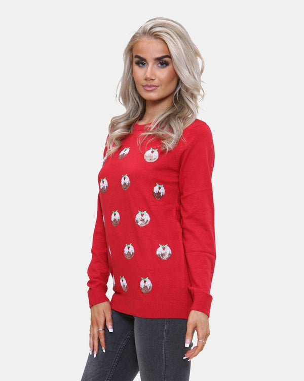 Noroze Women Pudding Red Christmas Jumper
