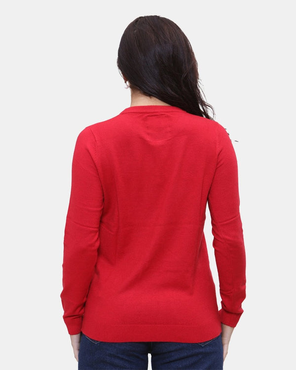 Noroze Women Red Bauble Bells Christmas Jumper