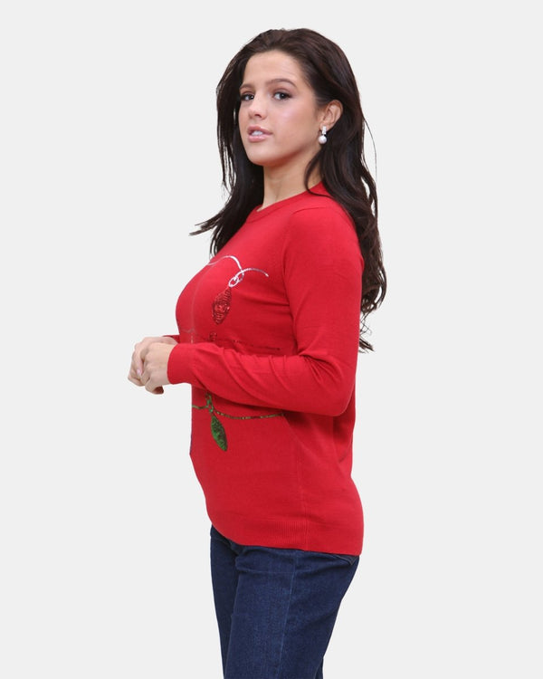 Noroze Women Red Jingle Bell Christmas Jumper