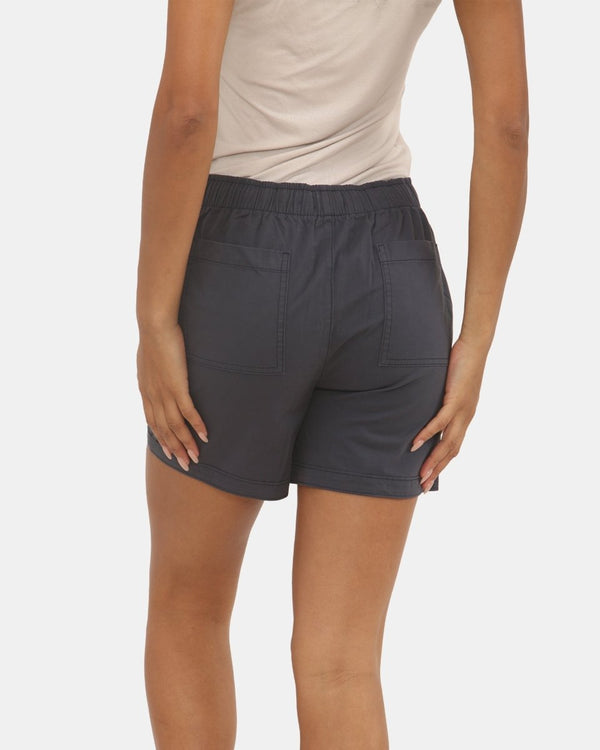 Noroze Womens Navy Cotton Shorts With Pockets