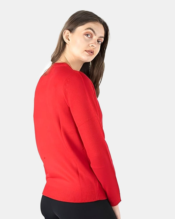 Noroze Womens Red Gingerbread Xmas Jumper