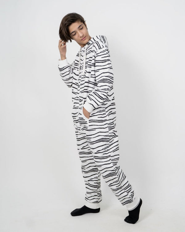 Noroze Zebra White Kids Fleece Onesie