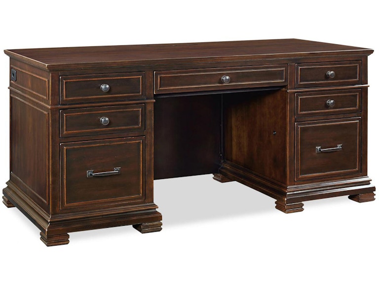 norrwood aspenhome Home Office 66 Inch Executive Desk with Power I35-303 at Norwood Furniture
