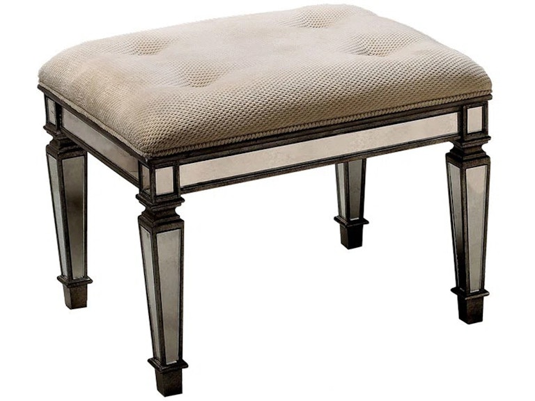 norrwood Butler Specialty Company Living Room Celeste Mirrored Vanity Bench 1214146 at Norwood Furniture